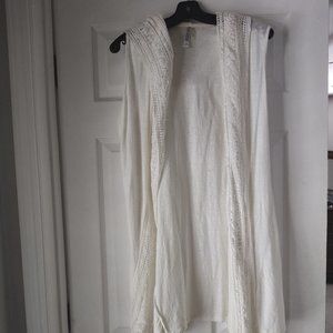 Mariarello Open Front Cardigan with Crochet Detail